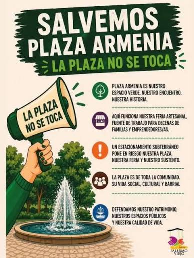 Afiche Salvemos Plaza Armenia - La Plaza No Se Toca